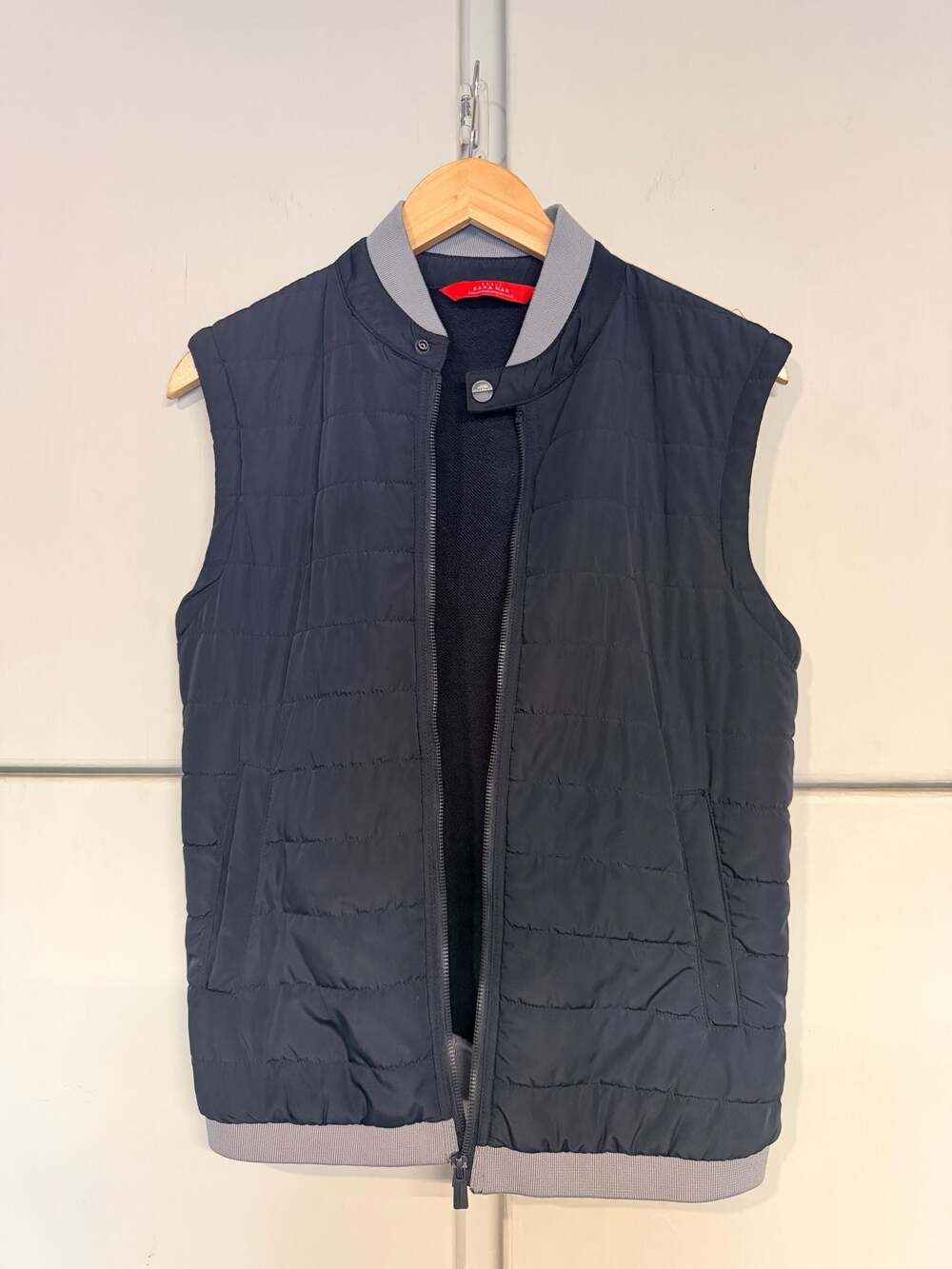 Zara Man Basic Quilted Full Zip Sleeveless Vest Jacket Medium